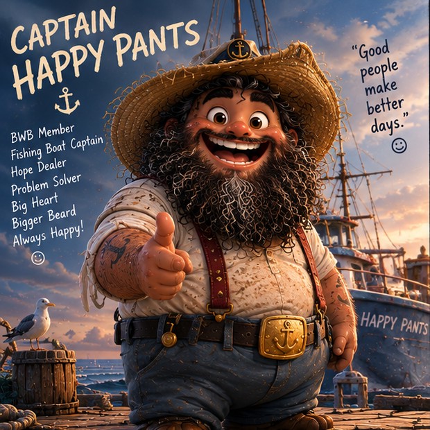 Captain Happy Pants, a member of the Babies With Beards
