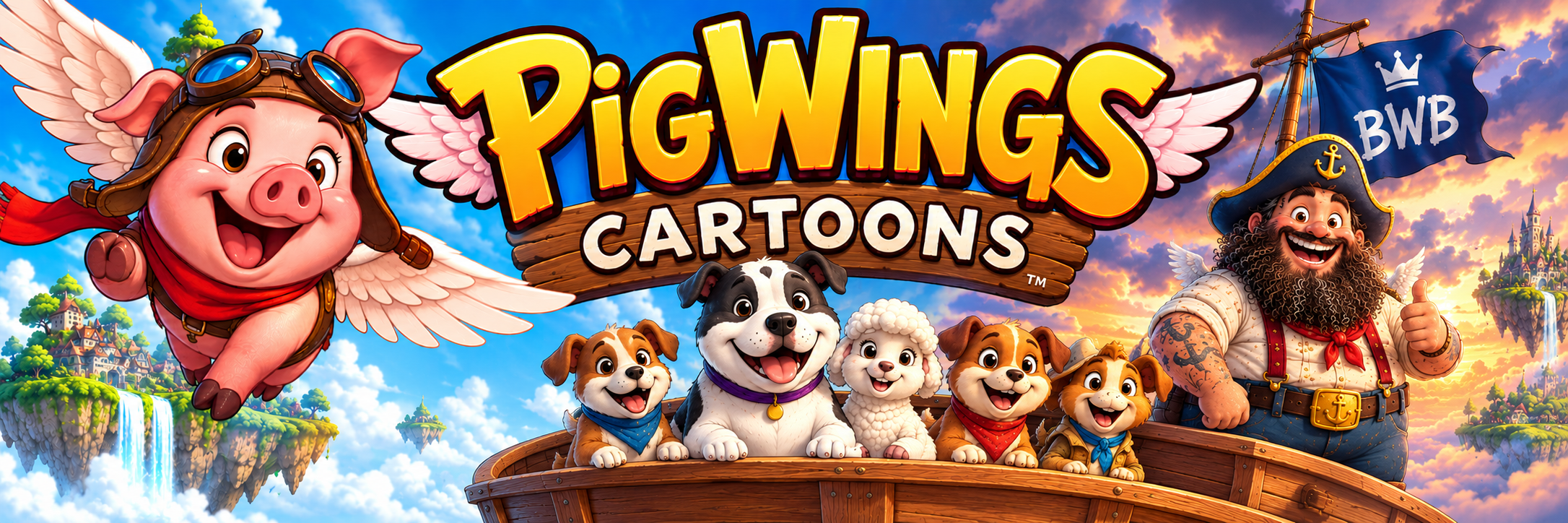 PigWings Cartoons logo